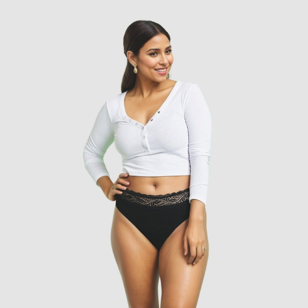 High Waist Flujo Moderado Negro