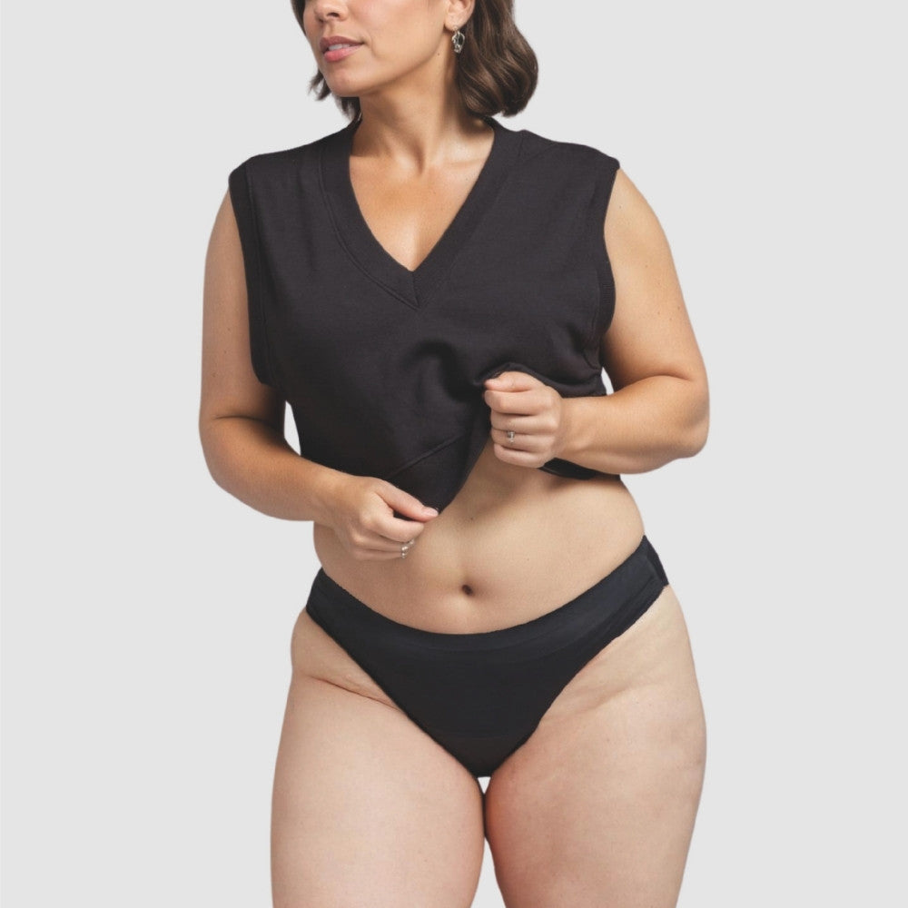 Bikini Sin Costuras Flujo Moderado Negro