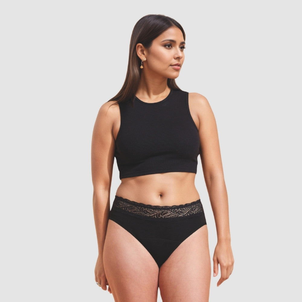 High Waist Flujo Moderado Negro