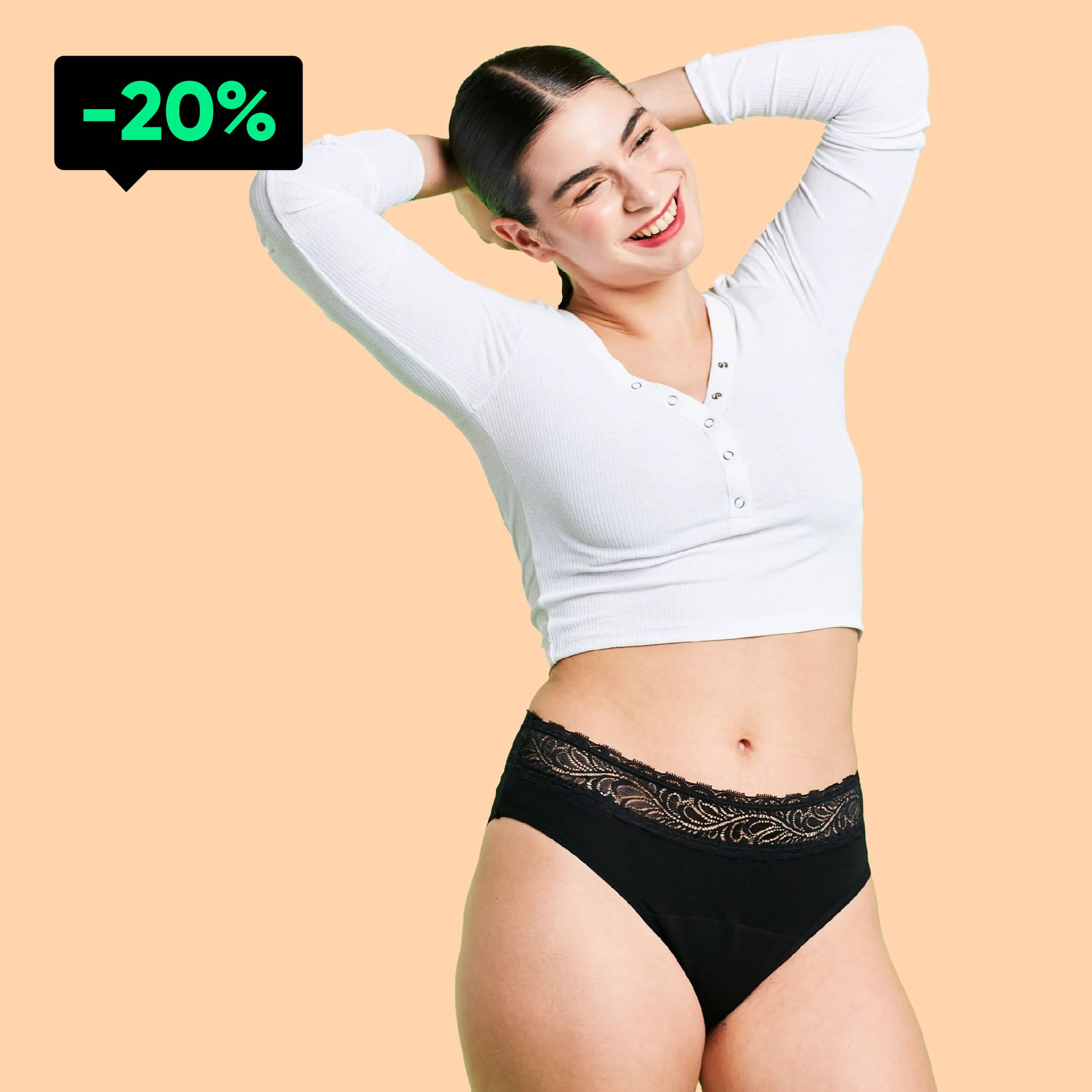 High Waist Flujo Moderado Negro