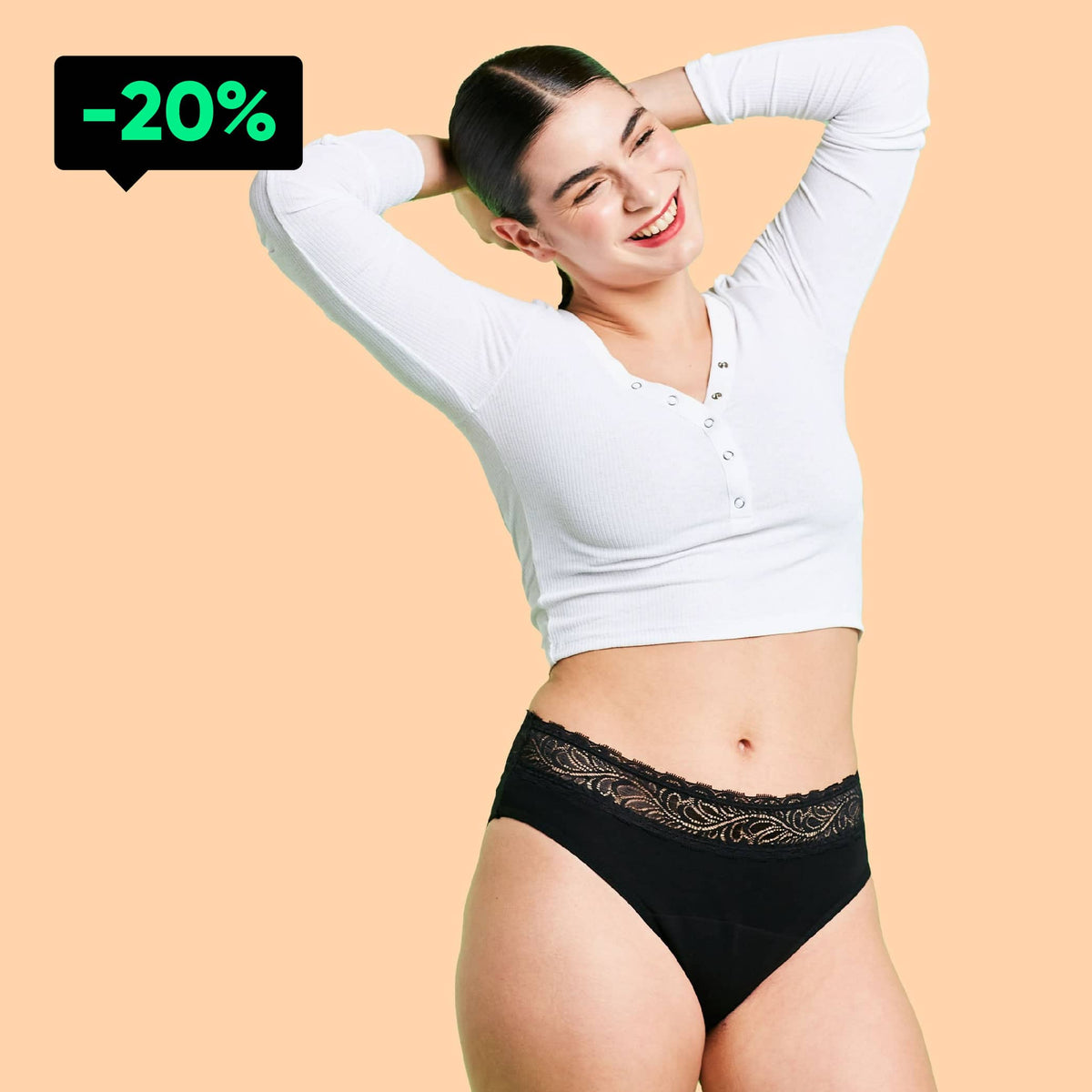 High Waist Flujo Moderado Negro