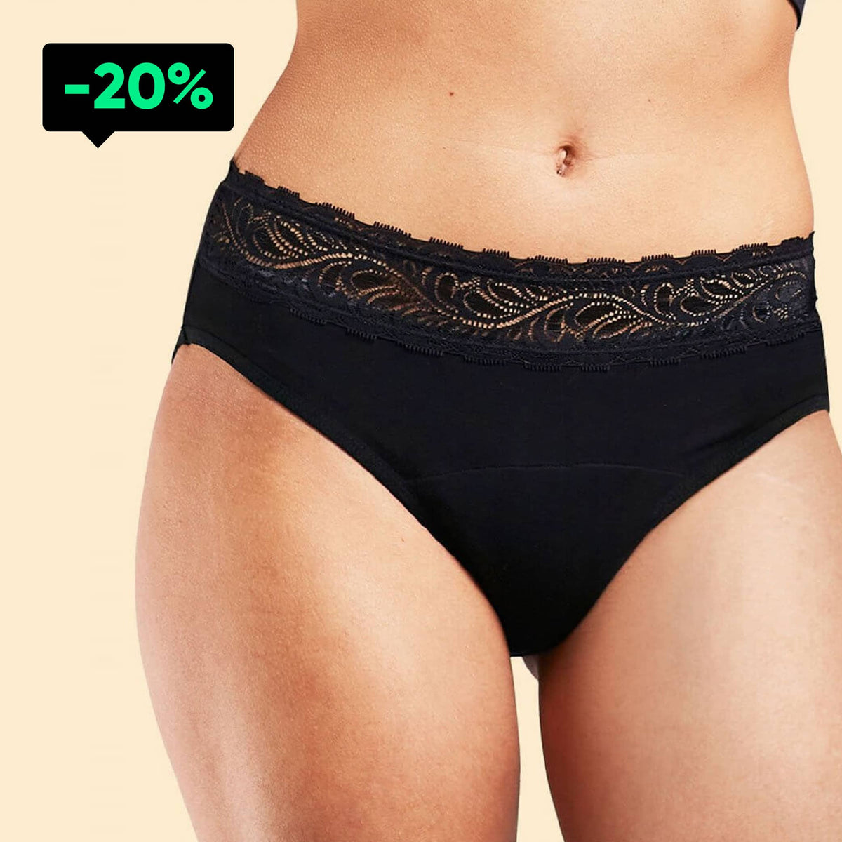 High Waist Flujo Moderado Negro