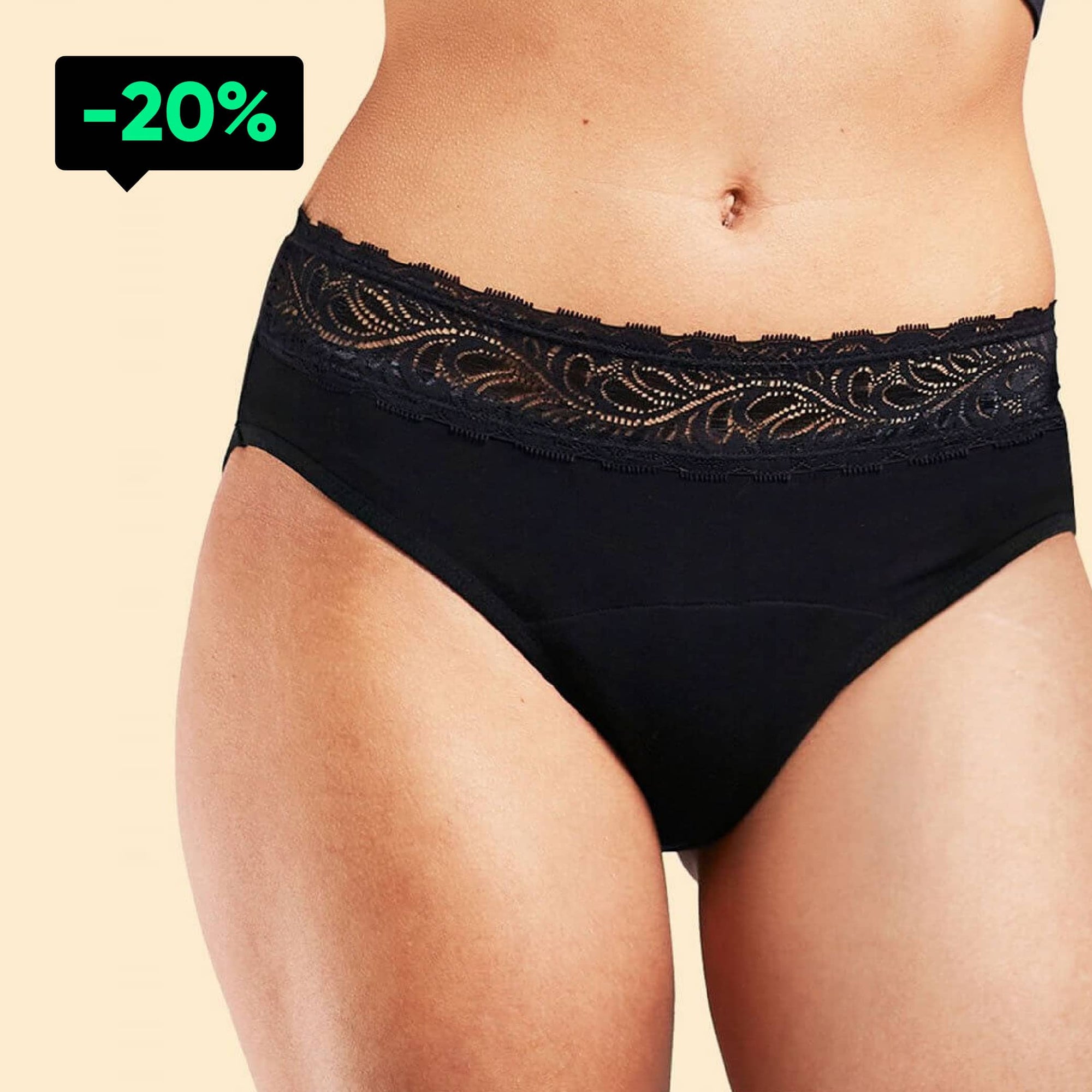 High Waist Flujo Moderado Negro