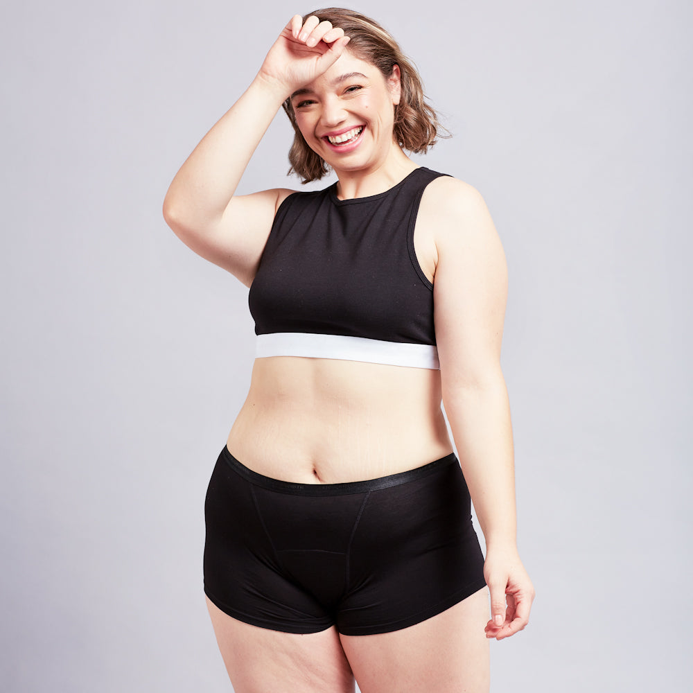 Calzones Menstruales Short Flujo Intenso, Negro, XS, S, M, L, XL