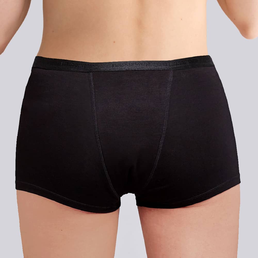 Calzones Menstruales Short Flujo Intenso, Negro, XS, S, M, L, XL