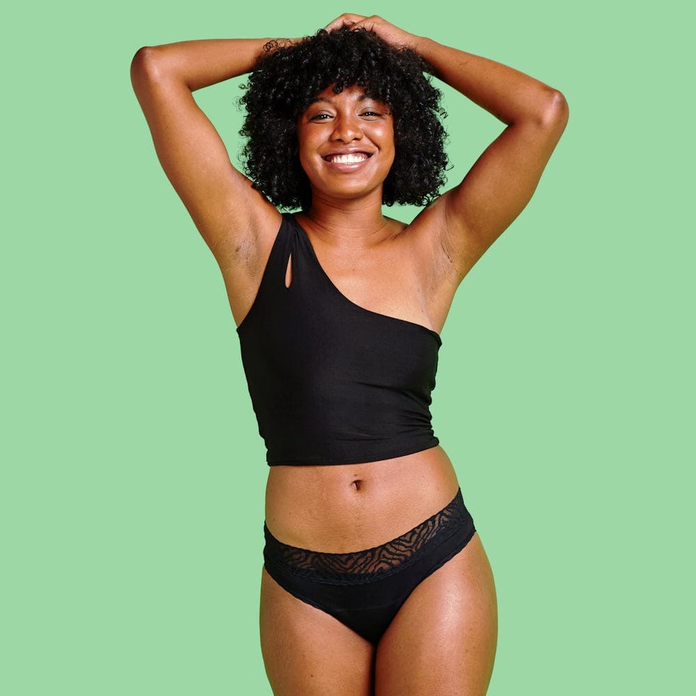 Calzón Menstrual Bikini lujo flujo intenso, Negro, S, M, L, XL, XXL,