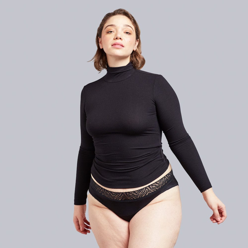 Calzón Menstrual Bikini lujo flujo intenso, Negro, S, M, L, XL, XXL