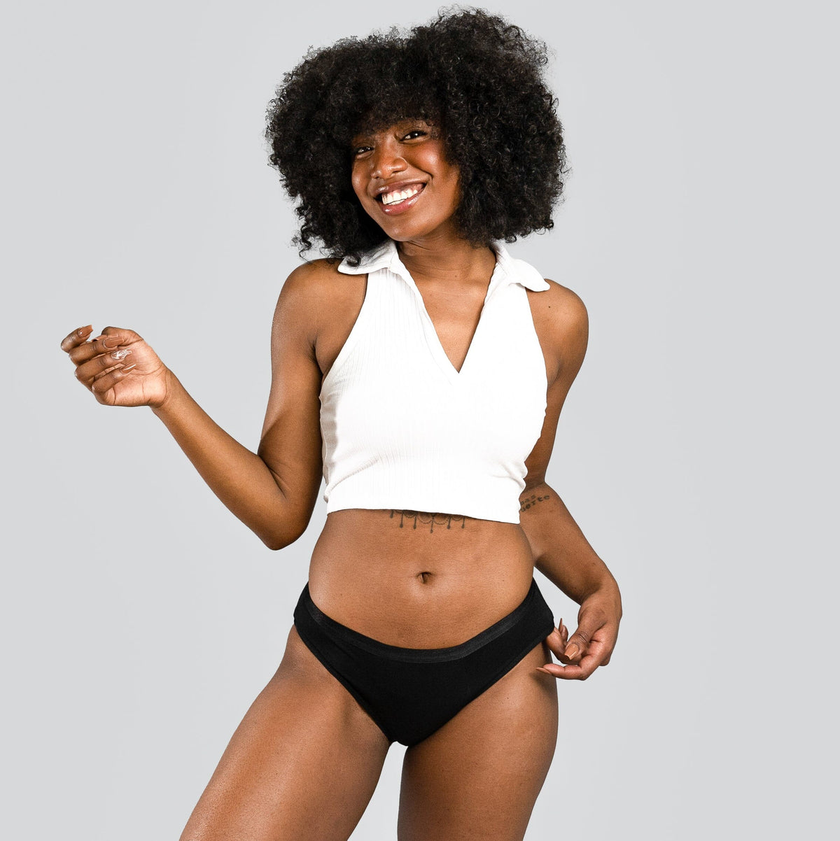 Calzón Menstrual Bikini ultra flujo abundante, Negro, XS, S, M, L, XL