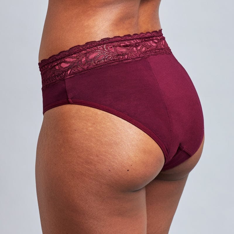 Calzón Menstrual High Waist Flujo Intenso, Burdeo, S, M, L, XL, XXL