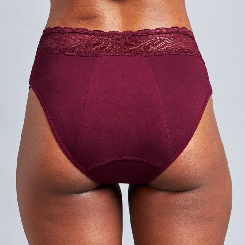 Calzón Menstrual High Waist Flujo Intenso, Burdeo, S, M, L, XL, XXL