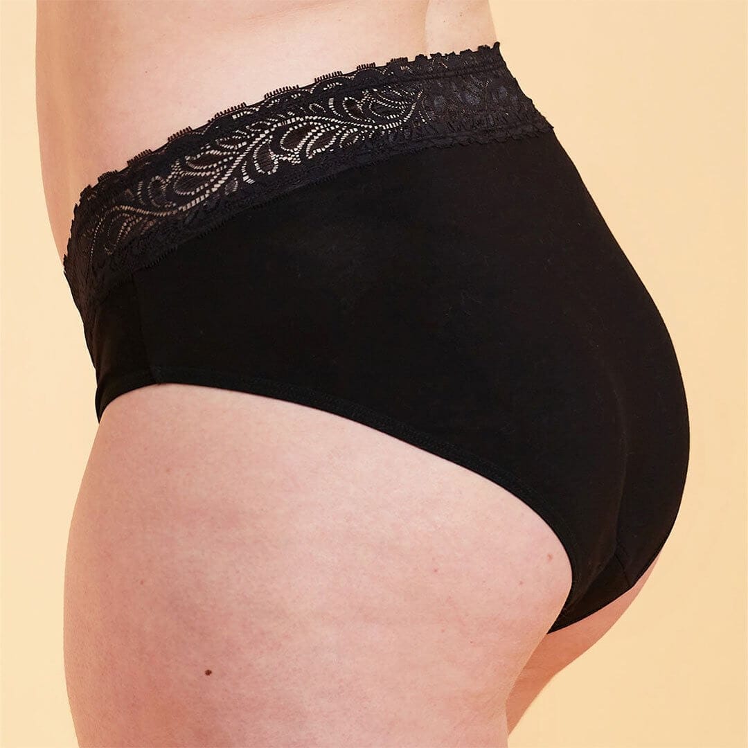 calzón menstrual high waist flujo moderado, Negro, S, M, L, XL, XXL