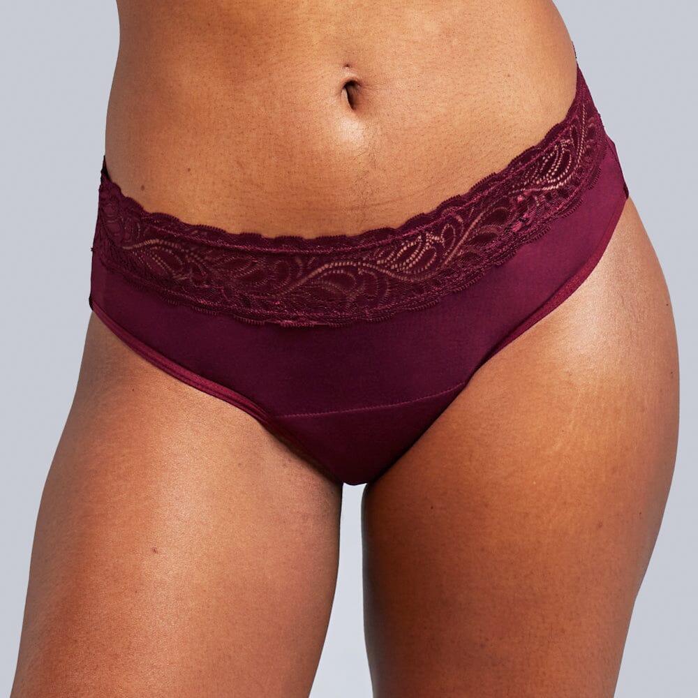 calzón menstrual high waist flujo moderado, burdeo, S, M, L, XL, XXL