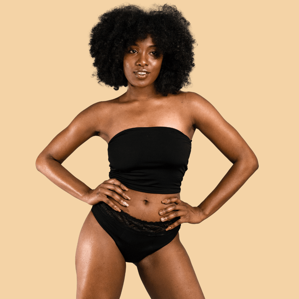 Calzón Menstrual High Waist Flujo Abundante, Negro, S, M, L, XL, XXL