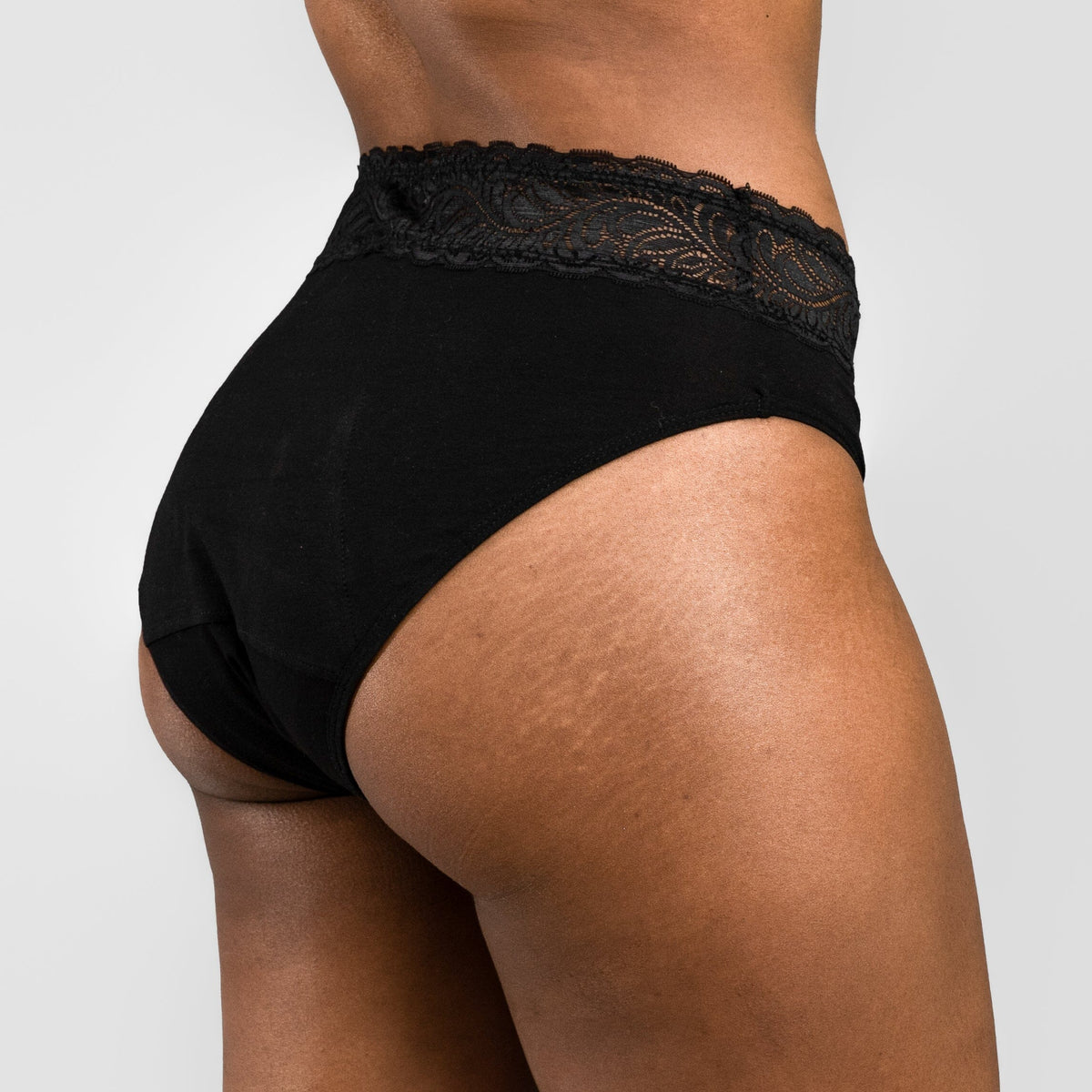 Calzón Menstrual High Waist Flujo Abundante, Negro, S, M, L, XL, XXL